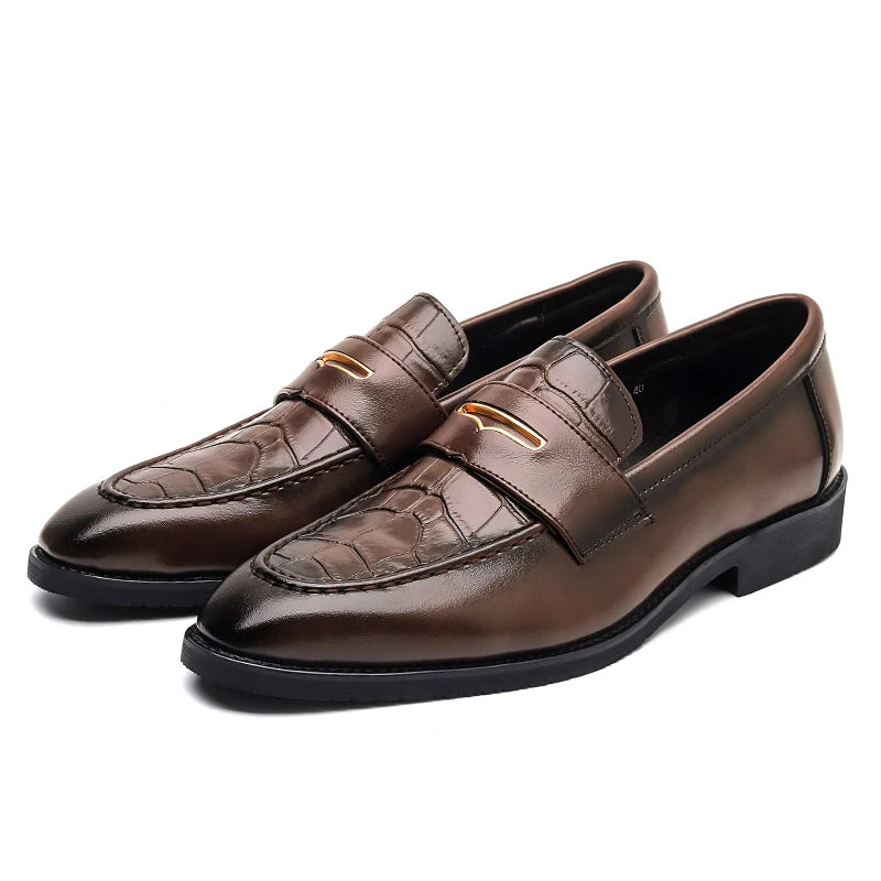 Men’s Black PU Leather Loafers