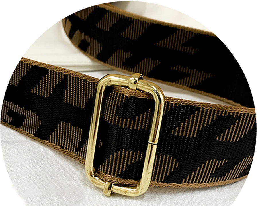 Checkered Leather Messenger Bag