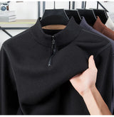 Men Half Zip Velvet Knit Sweater