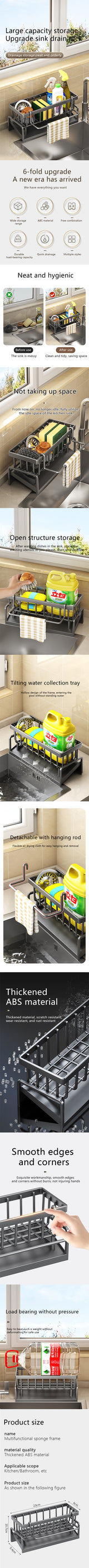 Kitchen Sponge & Dish Rack Organizer