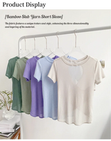 Women Open Back Crop Yoga Shirt