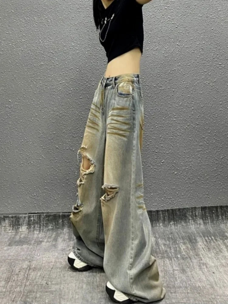Ripped Retro Y2K High Waist Jeans