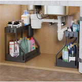 Pull-Out Kitchen Sink Storage Rack