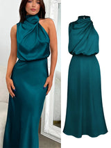 Women's Silk Satin Evening Dress