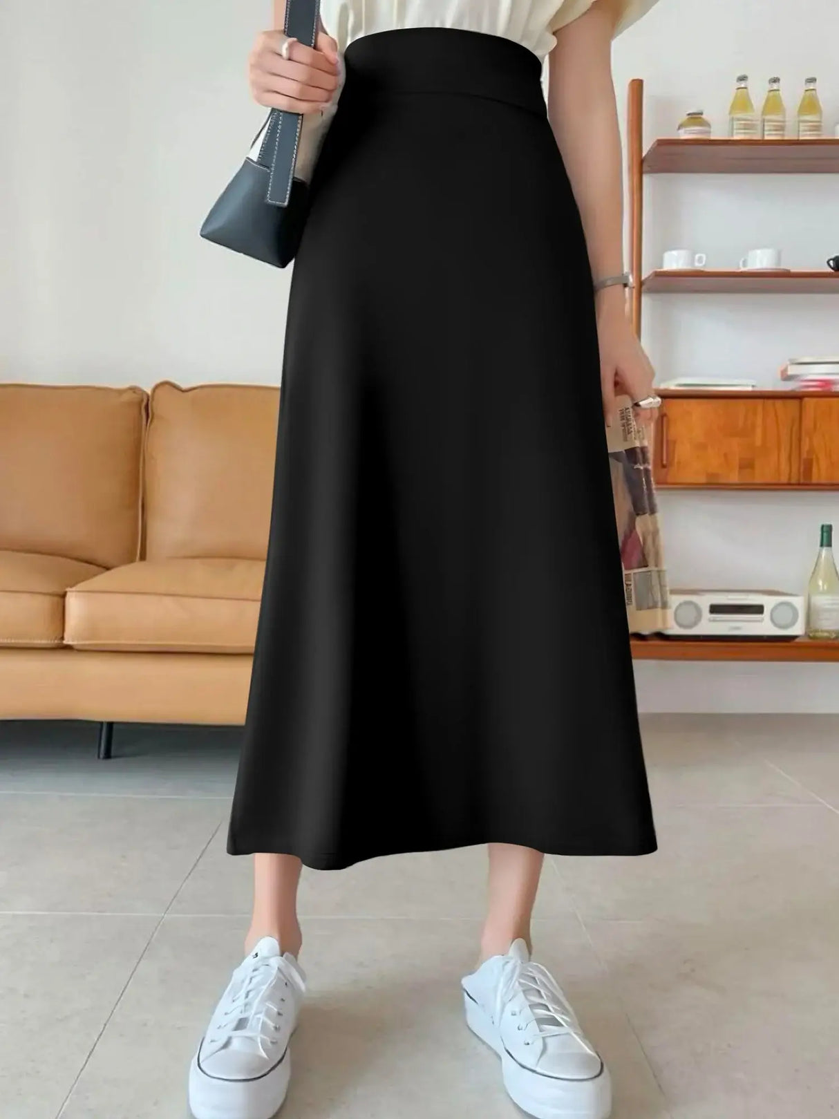 Women Solid High Waist Mermaid Skirt