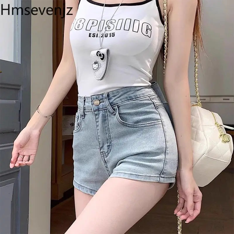 BowPop™ – Summer Hot Girl Denim Shorts (Hip Wrap, High Waist Fit)