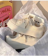 Women Canvas Sneakers White Platform Shoes