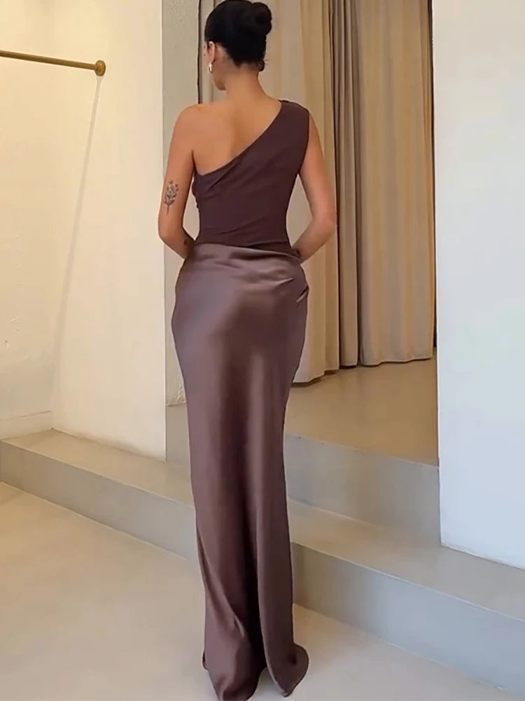 Luxe One-Shoulder Satin Gown