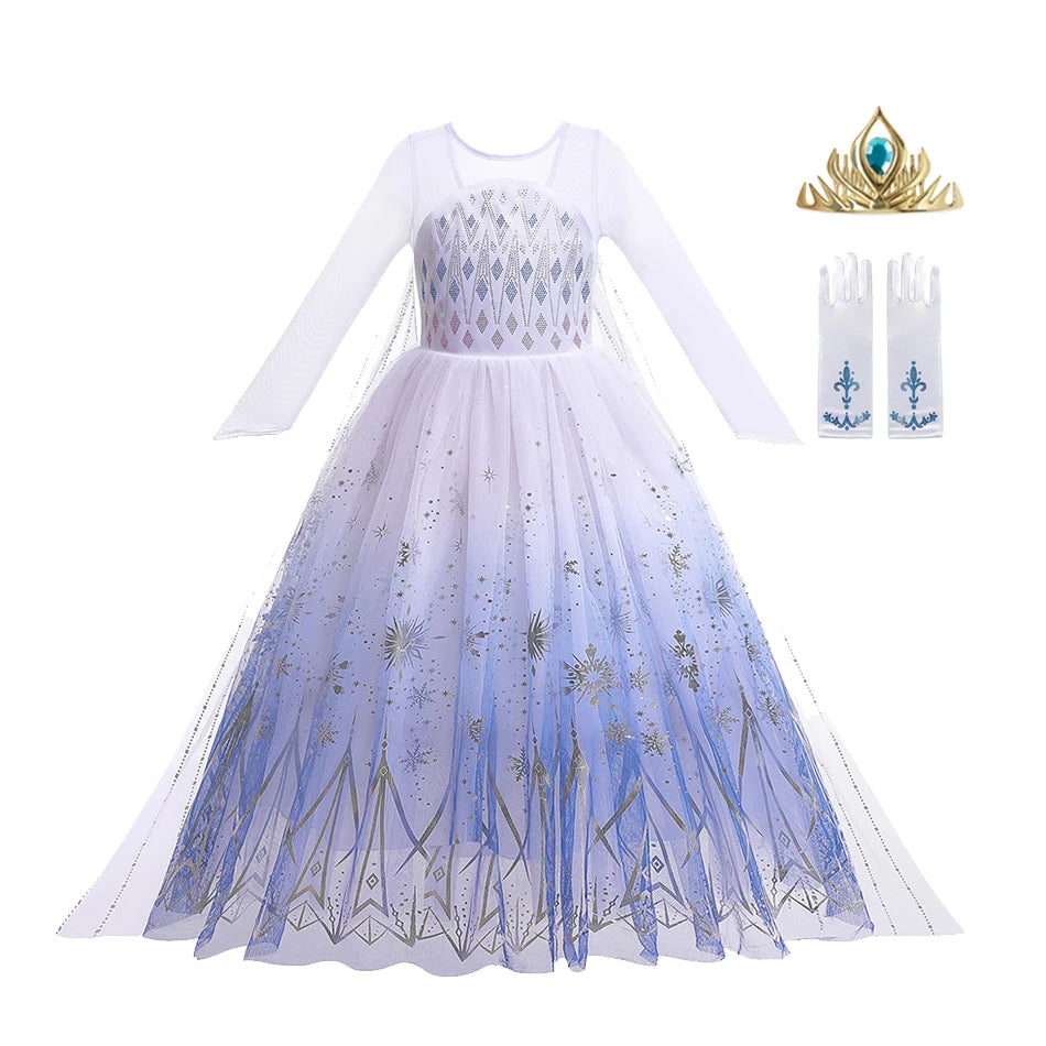 Girls Snow Queen Princess Costume