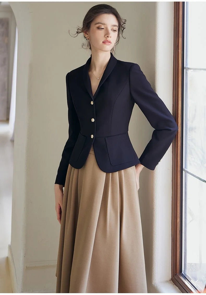 ModiCurve™ – Casual Professional Blazer (Vintage Cut, Soft Fit, All-Season Wear)