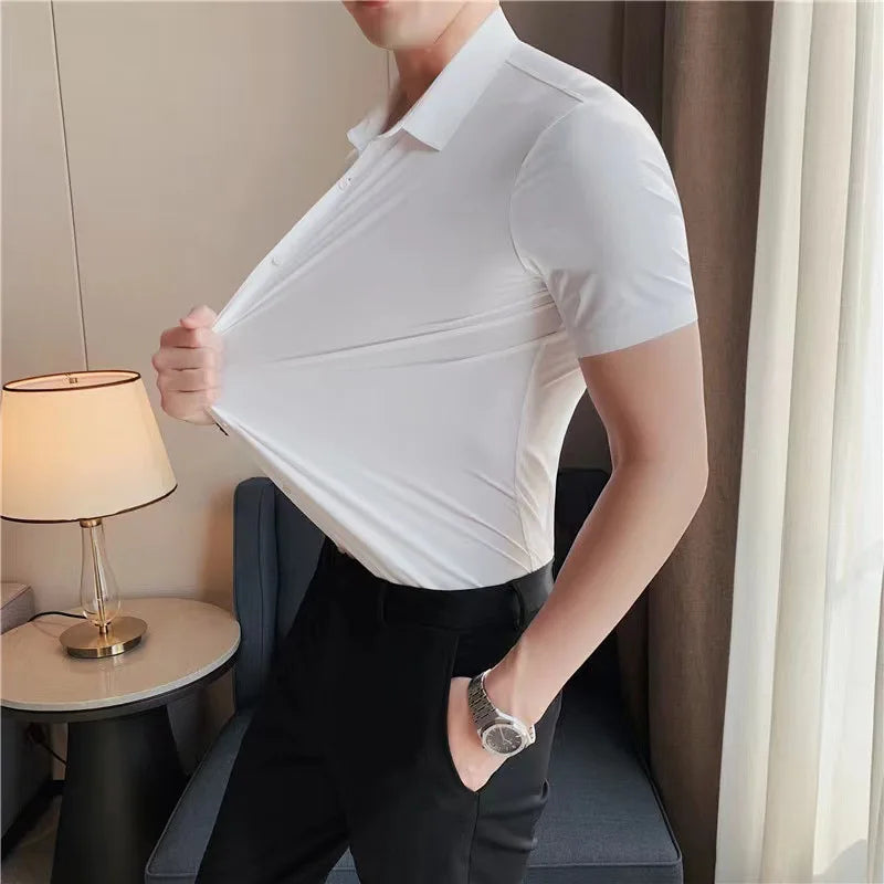 Men Stretch Short Sleeve Shirt