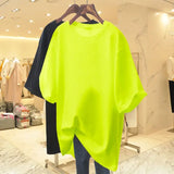 Oversized Cotton O-Neck Tee for Women
