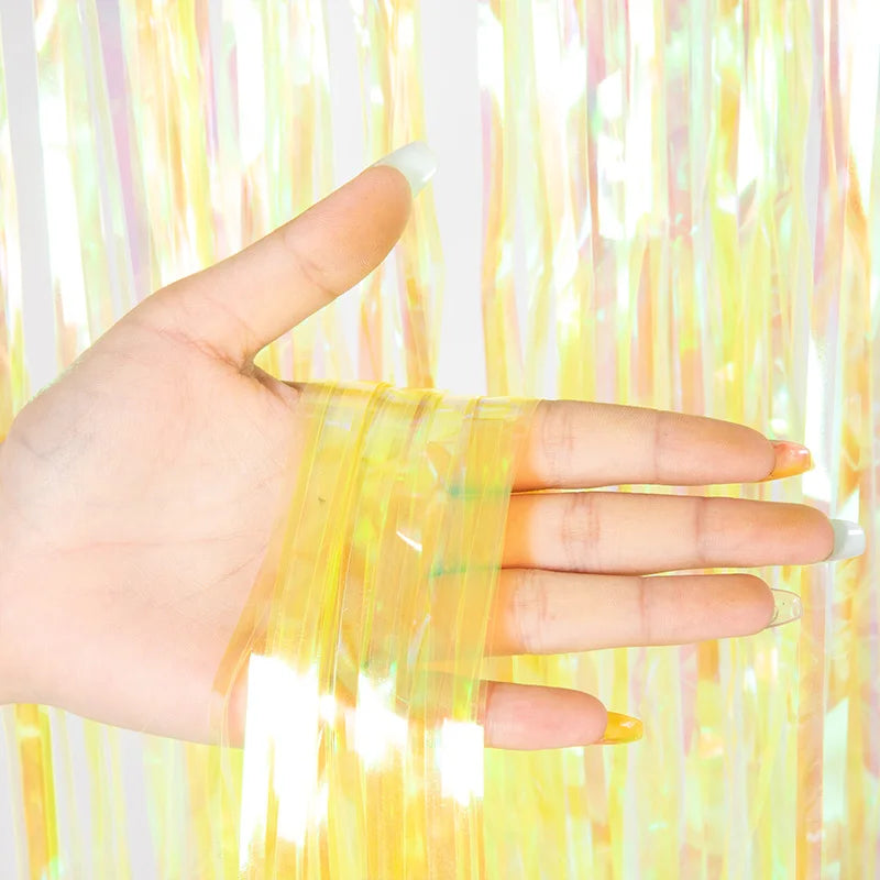 Foil Tinsel Fringe Curtain Backdrop