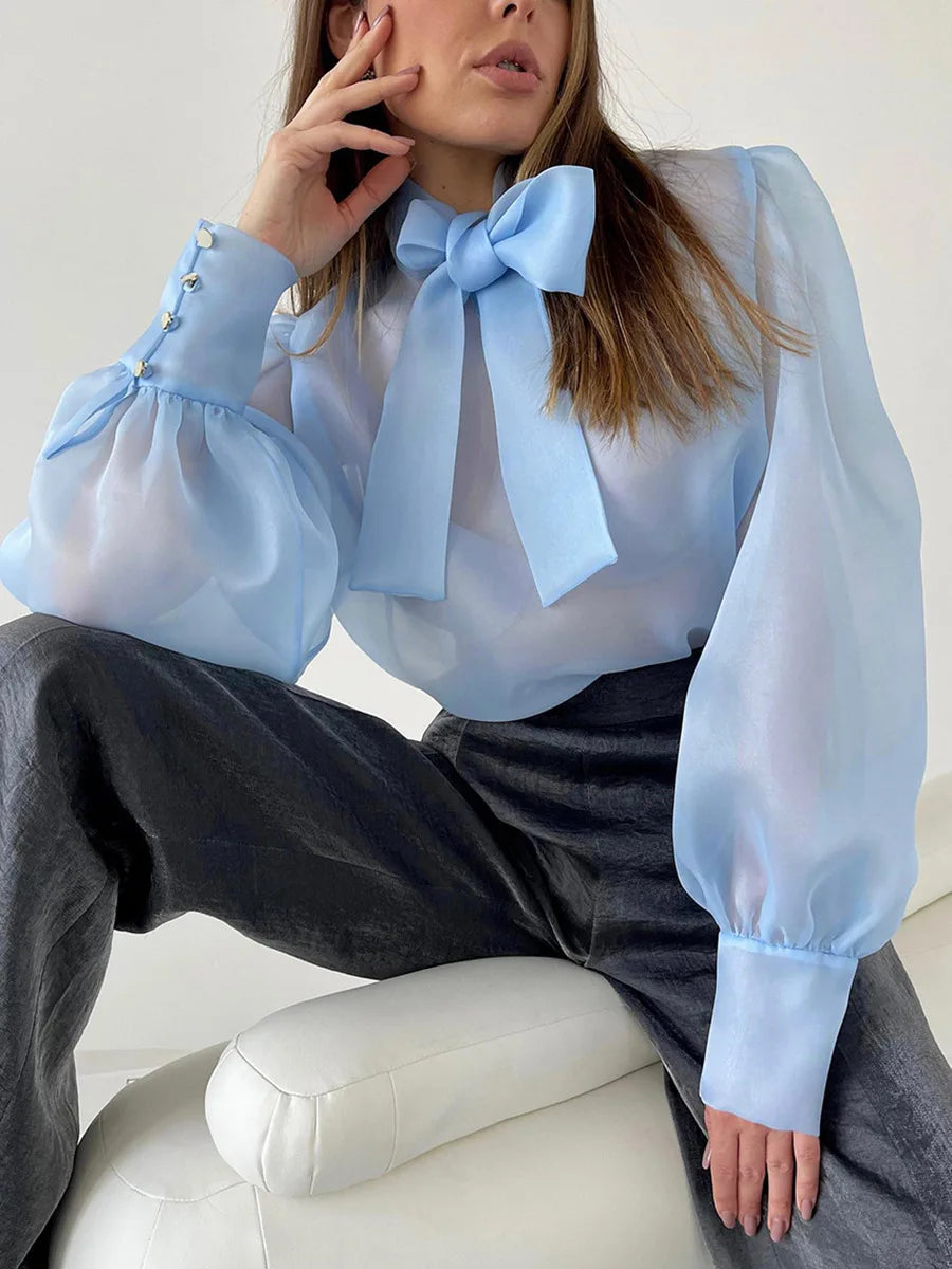 Aurora Organza Bow Blouse