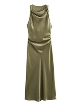 Luxe Satin Midi Elegance Dress