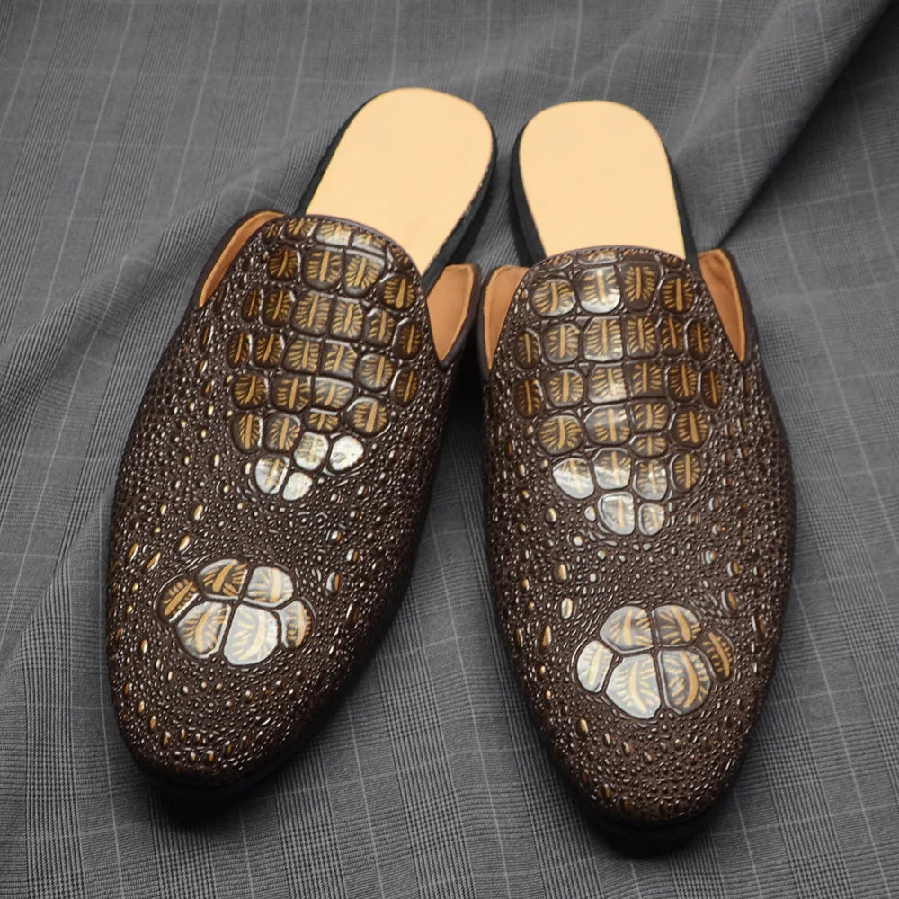 Men’s Crocodile Leather Mules