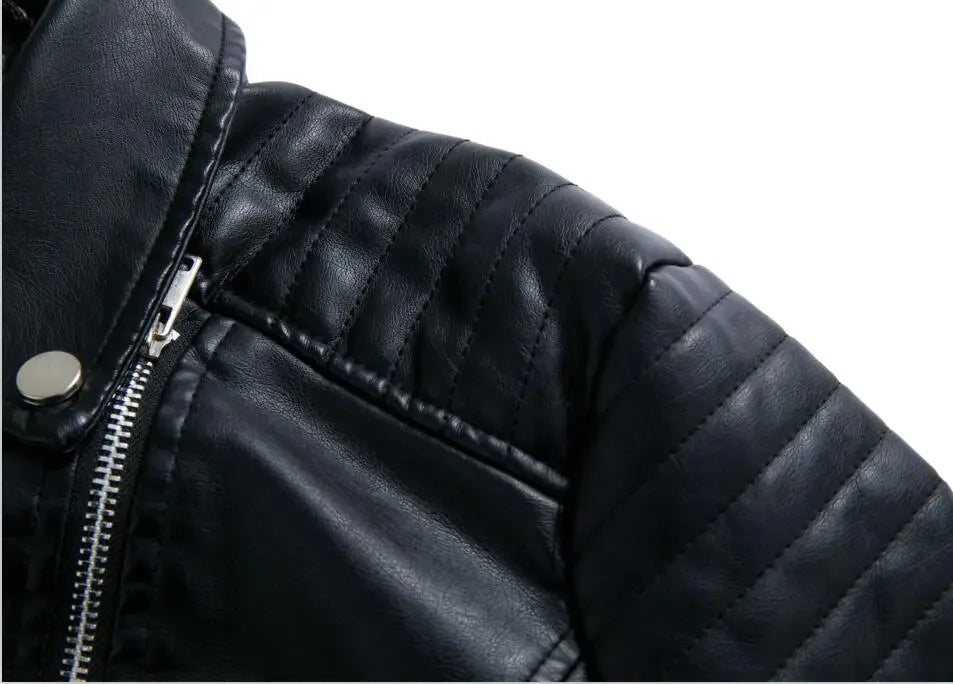 Women's Faux Leather Lapel Biker Jacket