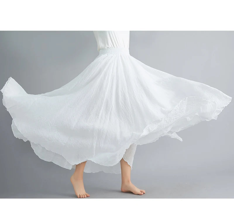 Women Linen Maxi Skirt