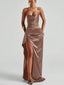 Midnight Satin Slip Gown