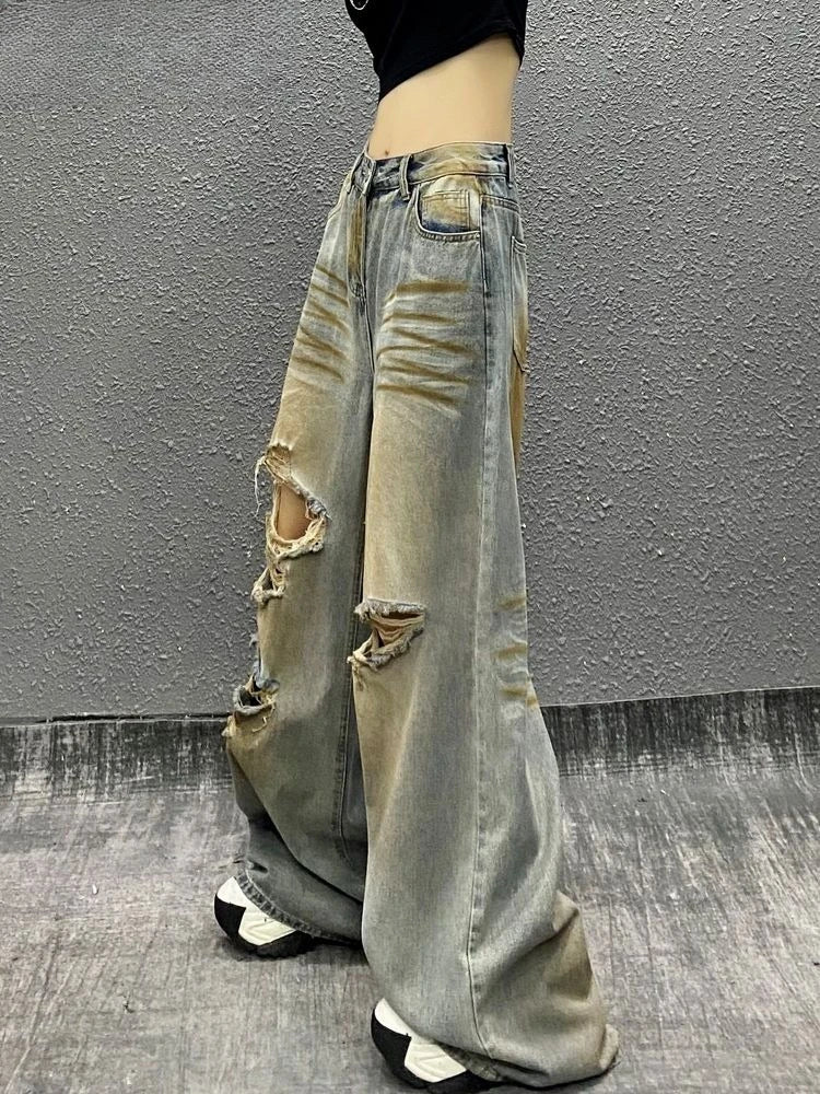 Ripped Retro Y2K High Waist Jeans