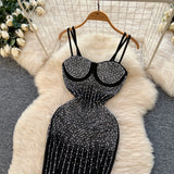 Women's Strapless Beaded Evening Dress
