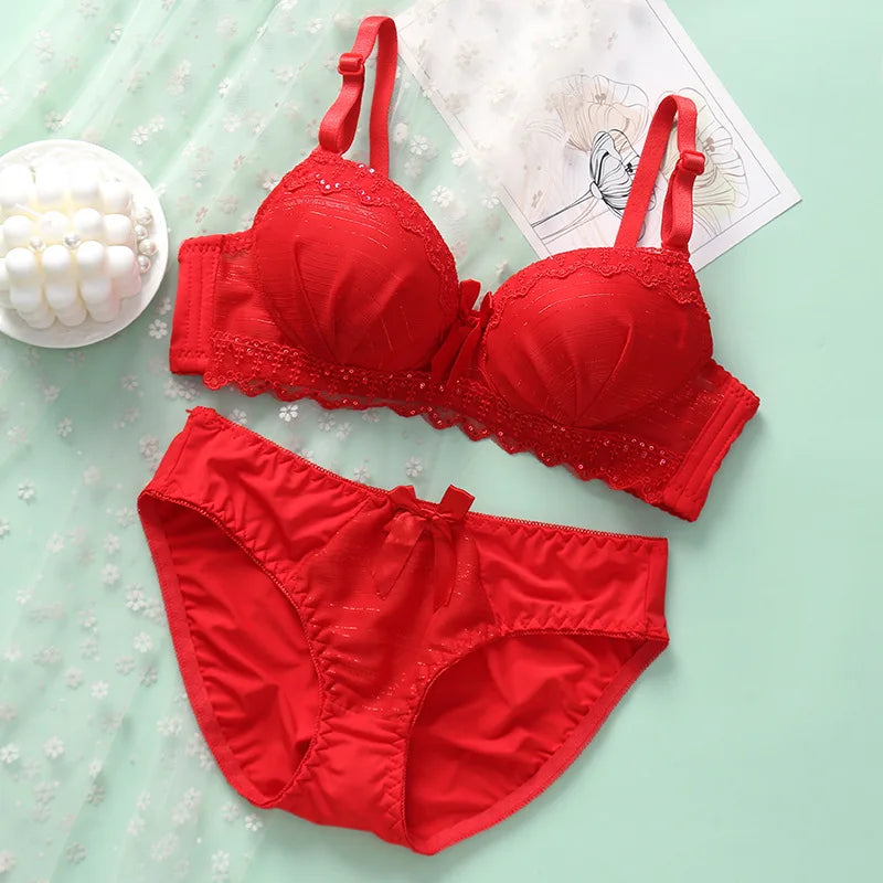 Women Lace Push Up Lingerie Set