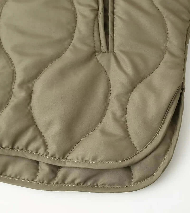 Women Quilted Padded Black Jacket