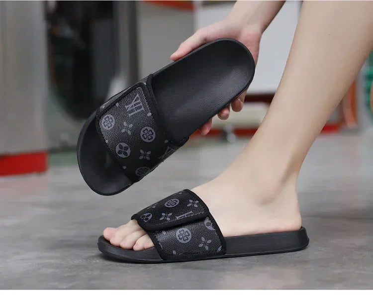 Men Genuine Leather Summer Sandals Slippers