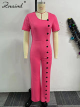 ElanWide™ – Short Sleeve Wide Leg Jumpsuit (Elegant, Flowy & Polished)