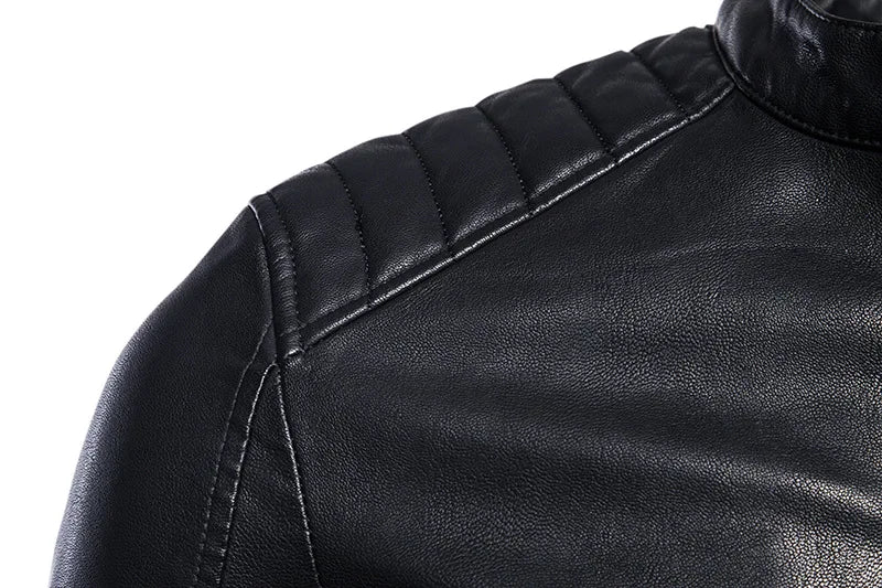 Men Faux Leather Motorcycle Jacket