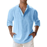 Men’s Linen Henley Shirt