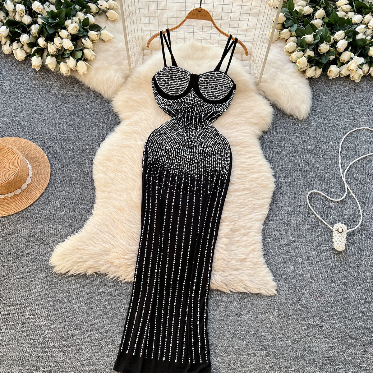 Women's Strapless Beaded Evening Dress