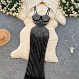 Women's Strapless Beaded Evening Dress