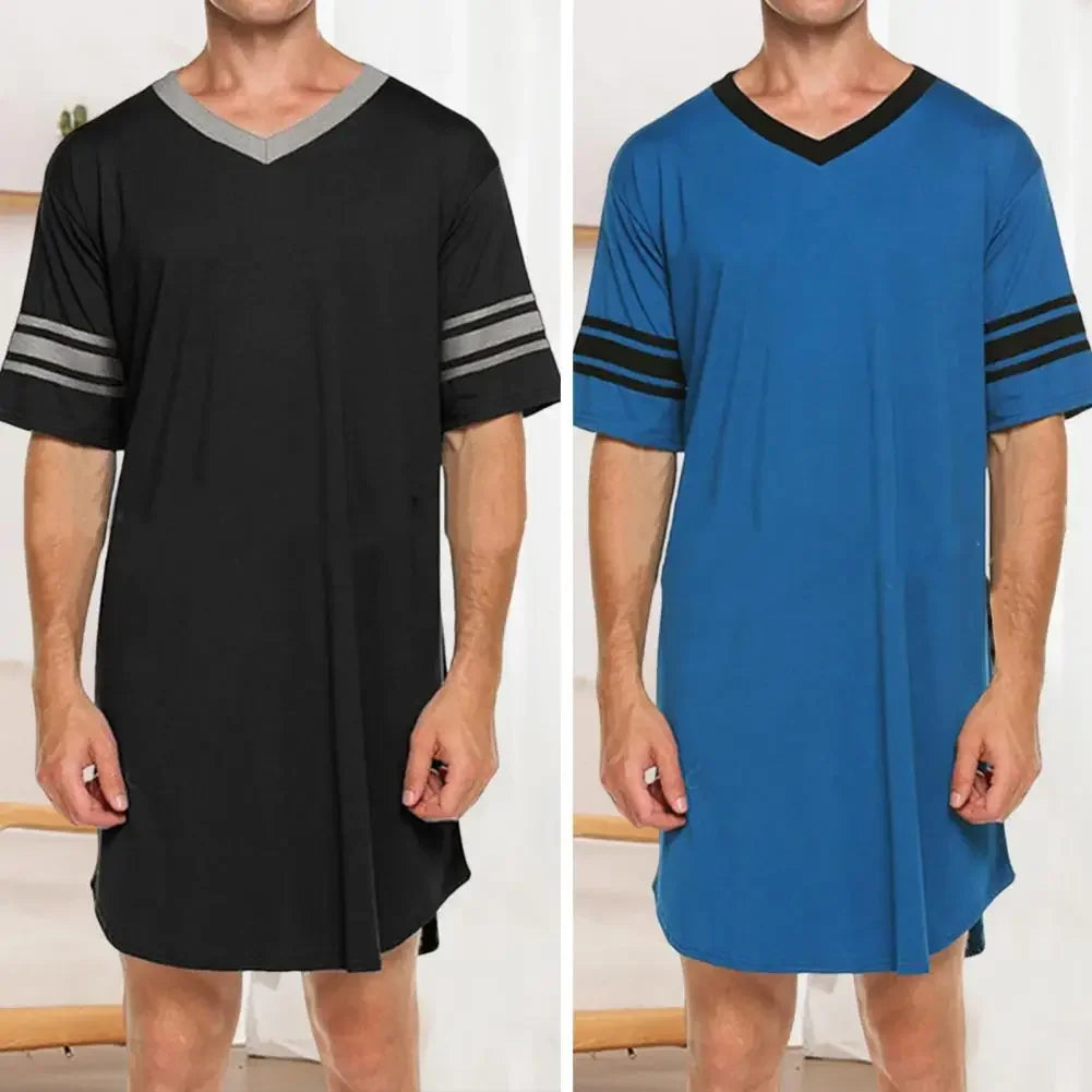 Men’s Contrast Sleep Shirt Robe