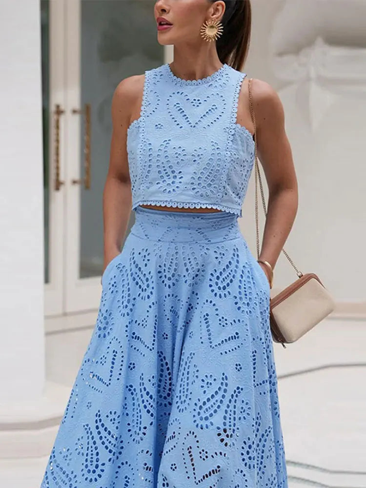 Women's Sleeveless Skirt Set