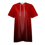 Women Oversized Short Sleeve Hoodie