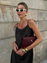 Luxe Satin Backless Maxi Dress