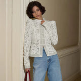 Lace Bloom Embroidered Puff Sleeve Blouse