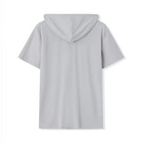 Men Short Sleeve Zip Hoodie