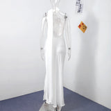Luxe Satin Halter Evening Gown