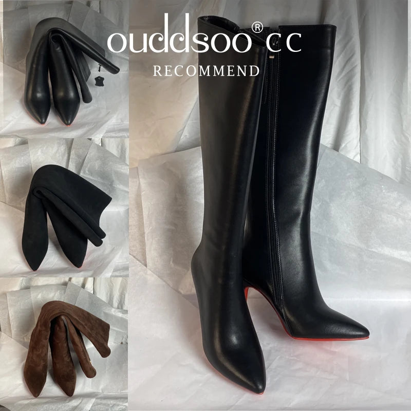 Women Pole Knee High Designer Boots – Sexy Leather High Heel
