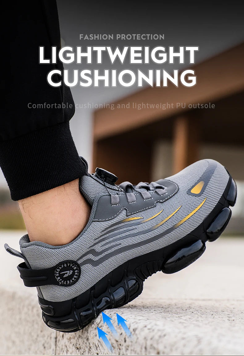 Men Rotating Button Safety Sneakers