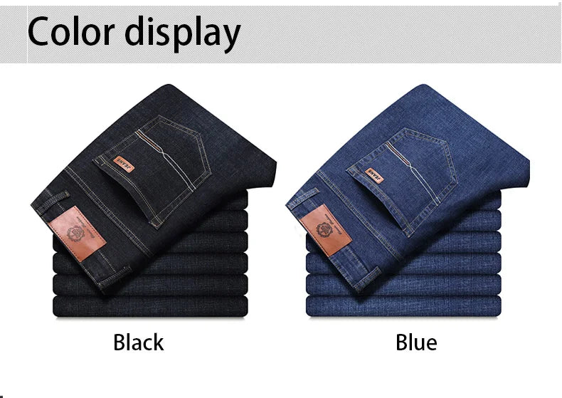 Men's Classic Black Jeans Plus Size