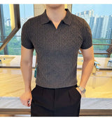 Men Polo Collar Slim Fit Knit Sweater