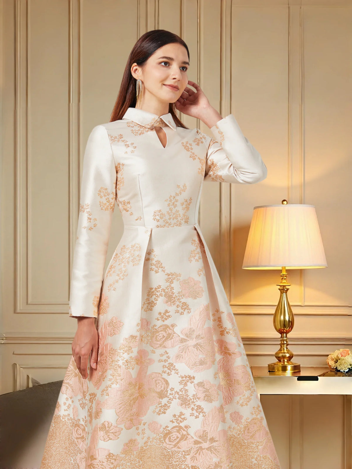 Women's Jacquard Evening Dress