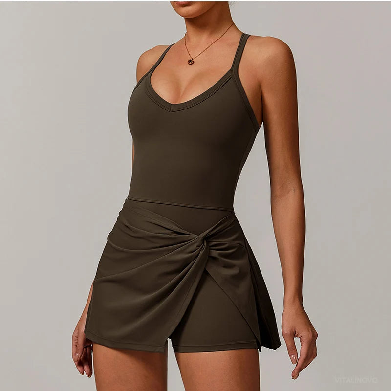 Women Tennis Dress with Shorts