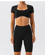 Women Crop Fit Yoga Tee