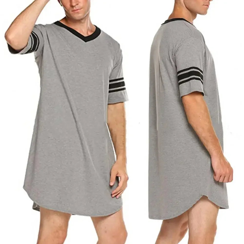 Men’s Contrast Sleep Shirt Robe