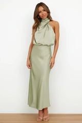 Women's Silk Satin Evening Dress