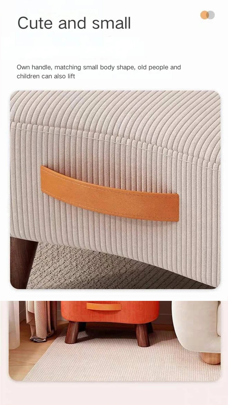 Wooden Fabric Footstool